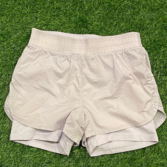 athleta girl shorts size XL 14 Preowned lilac running activewear - Picture 1 of 4